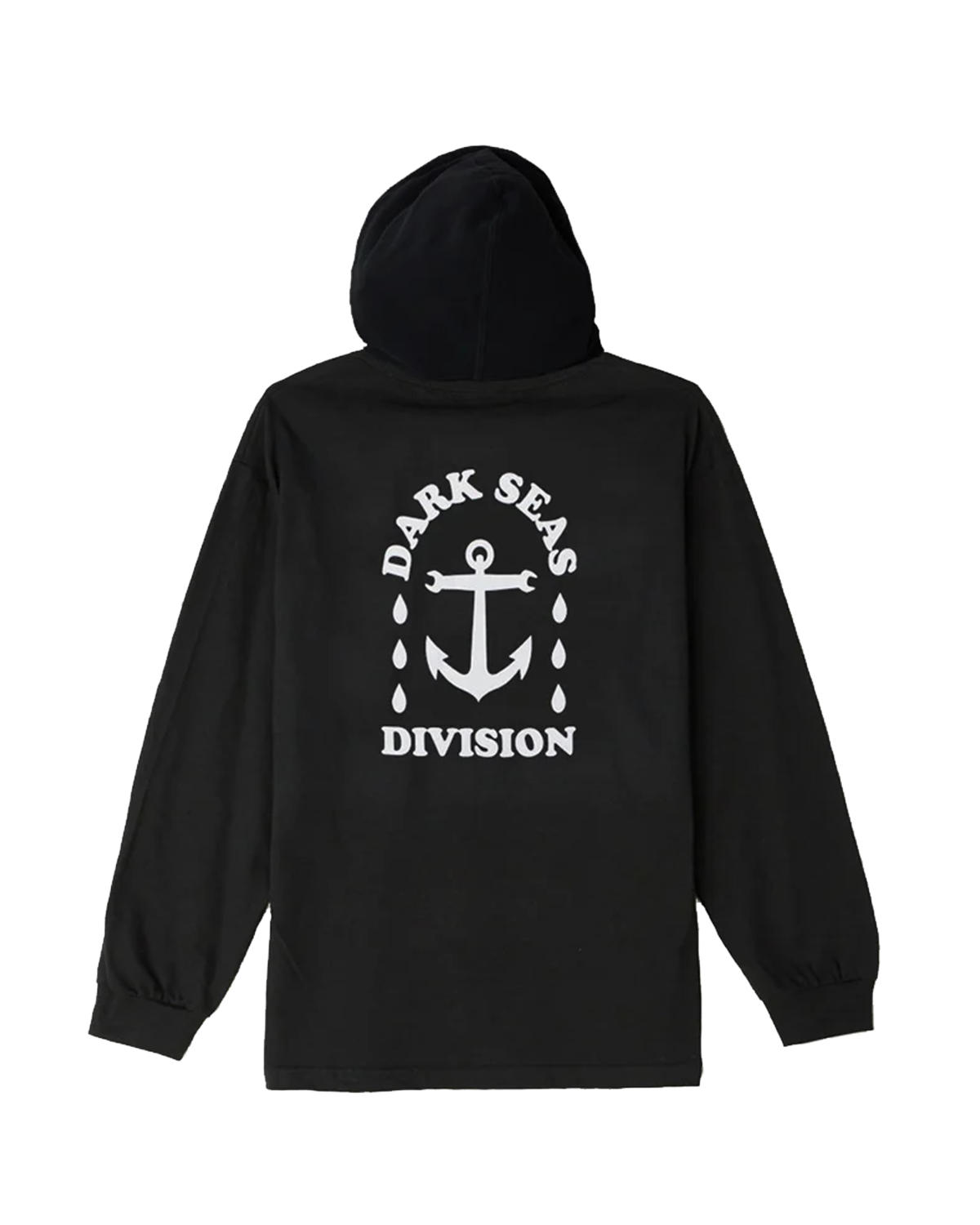 Water Drop Hooded Long Sleeve Pigment T-Shirt (zoomed)