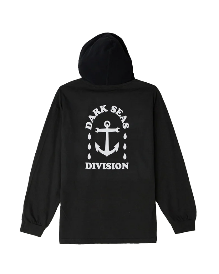 Water Drop Hooded Long Sleeve Pigment T-Shirt