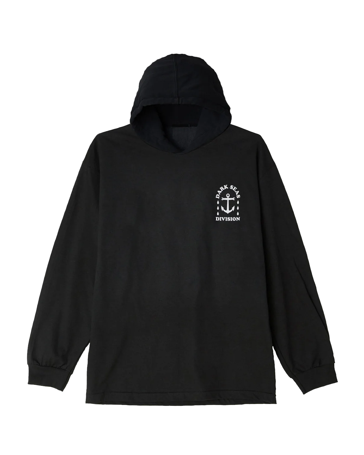 Water Drop Hooded Long Sleeve Pigment T-Shirt (zoomed)