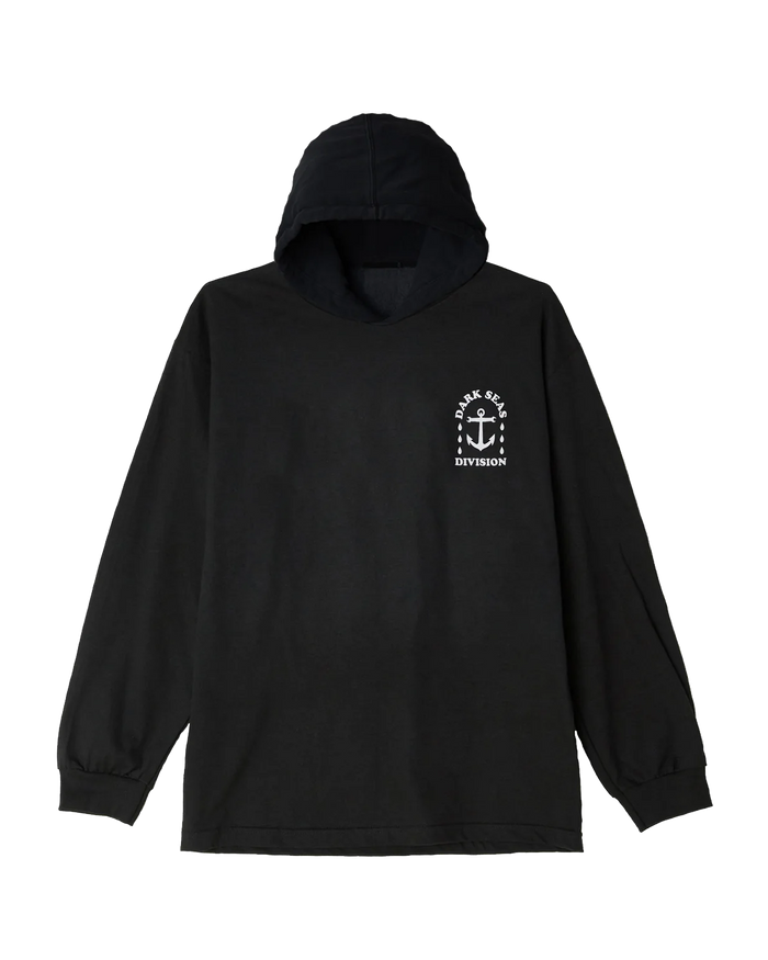 Water Drop Hooded Long Sleeve Pigment T-Shirt - alternate view