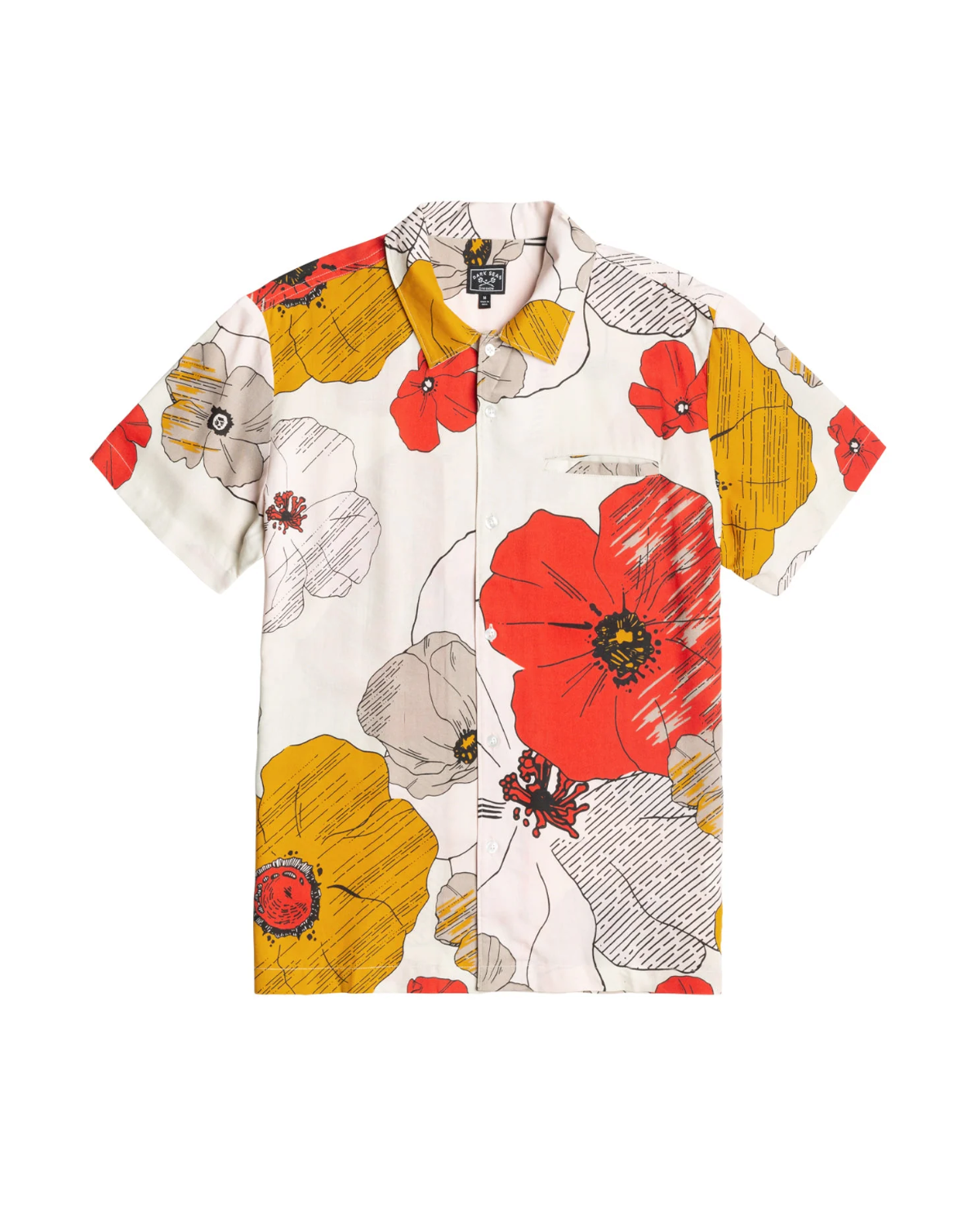 Dark Seas Pinline Short Sleeve Shirt - Antique