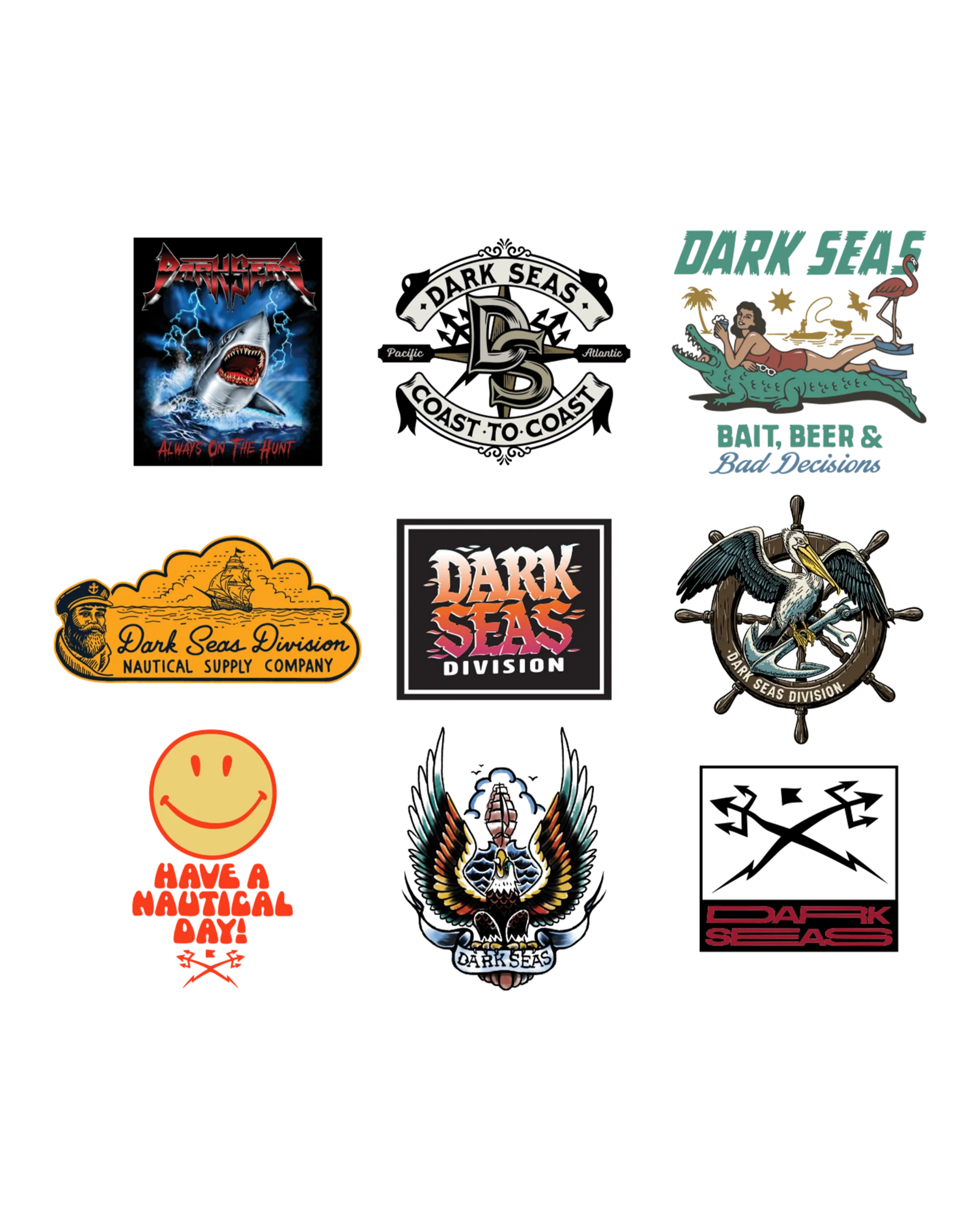 Dark Seas DS Sticker Pack XI 10pk - Assorted (zoomed)