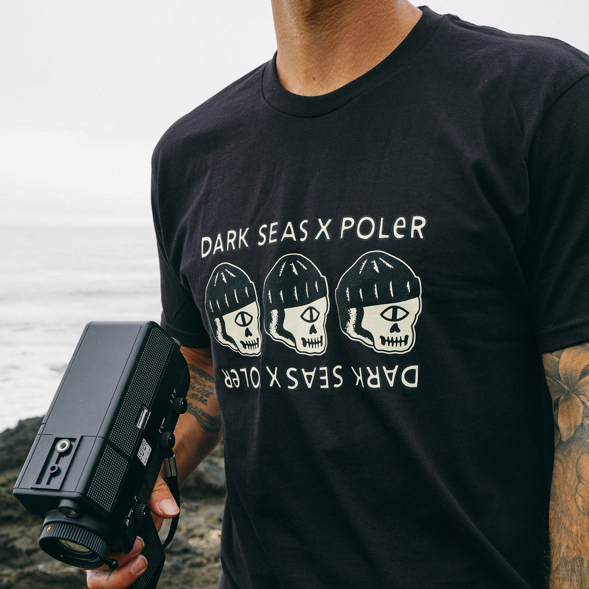 COLOR: BLACK ~ alt: DARK SEAS x POLER ROLLING THROUGH PREMIUM T-SHIRT