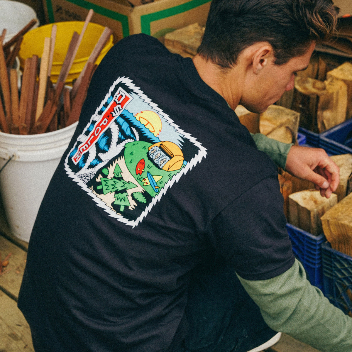 COLOR: BLACK ~ alt: DARK SEAS x POLER NORTHWEST PREMIUM T-SHIRT