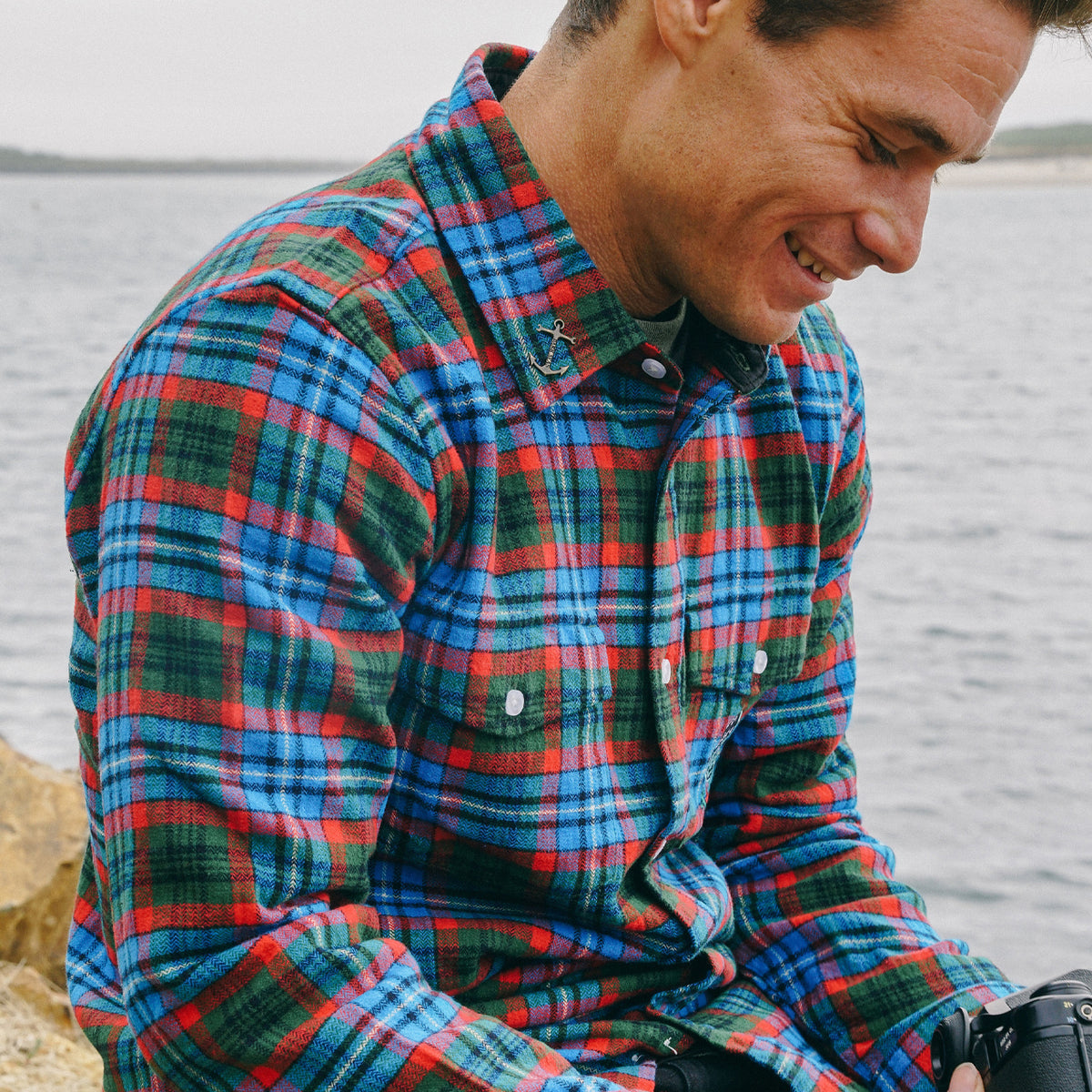 COLOR: GREEN/BLUE ~ alt: DARK SEAS x POLER FLANNEL SHIRT