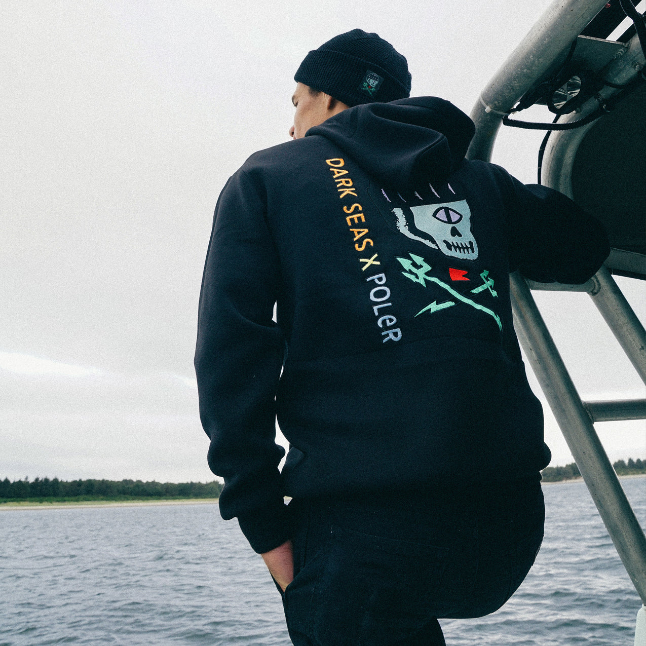 COLOR: BLACK ~ alt: DARK SEAS x POLER PULLOVER HOOD