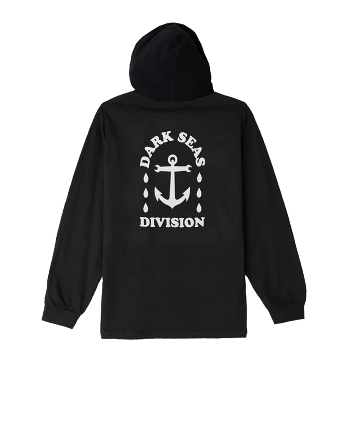 Water Drop Hooded Long Sleeve Pigment T-Shirt