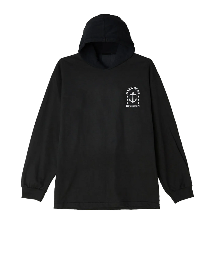 Water Drop Hooded Long Sleeve Pigment T-Shirt - alternate view