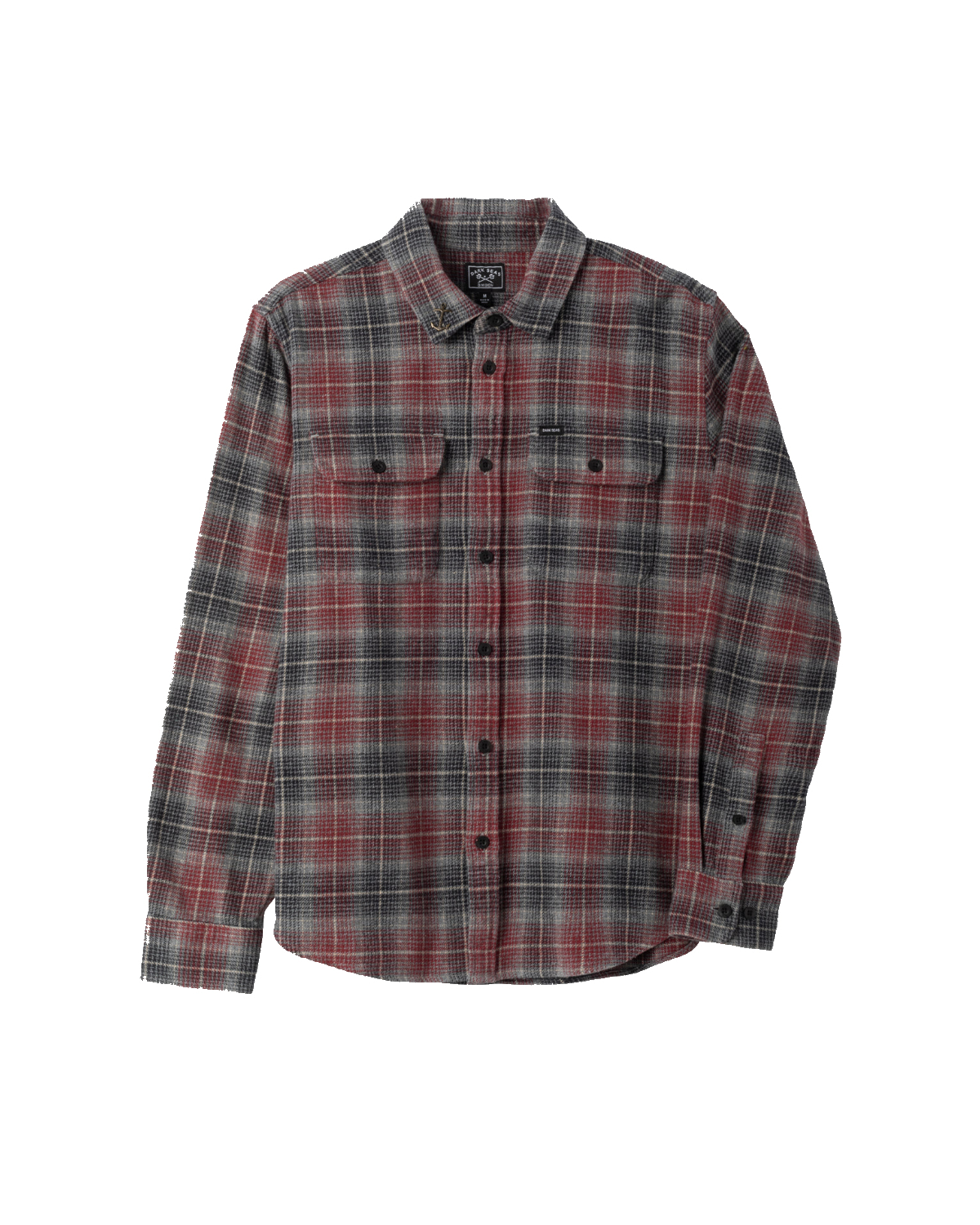 Juneau Shirt — Black/Burgundy (zoomed)