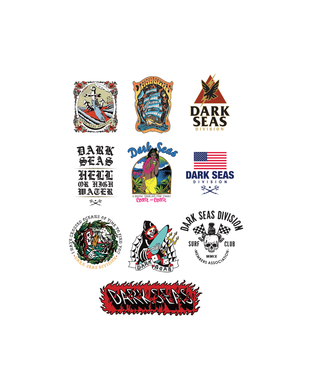 Dark Seas DS Sticker Pack VIII 10Pk - Assorted