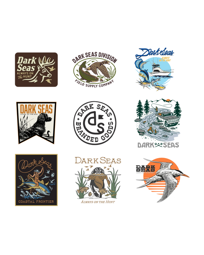 Dark Seas Sportsman Sticker II 6pk - Assorted