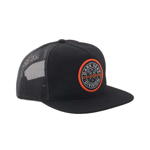 color: Black ~ alt: Dark Seas x Grundéns Trucker II Hat